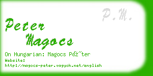 peter magocs business card